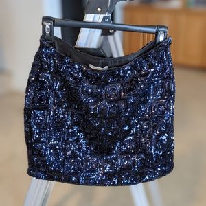 H&M Navy Sequin Mini Skirt - Size 6